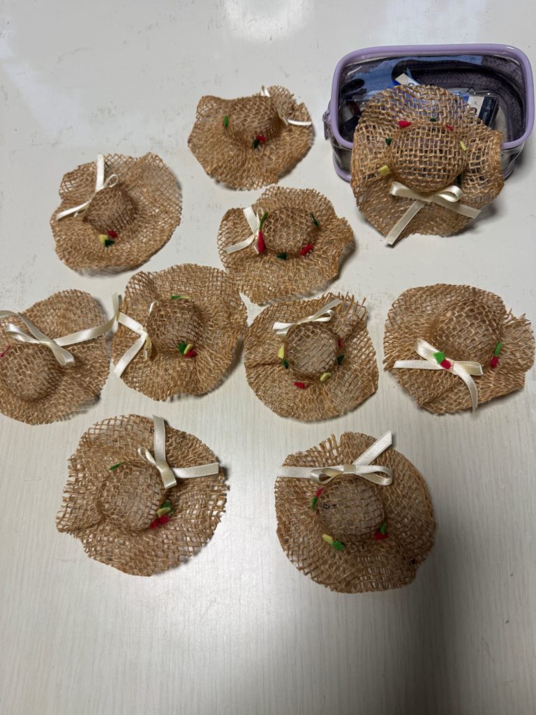 幹巻布で可愛い帽子