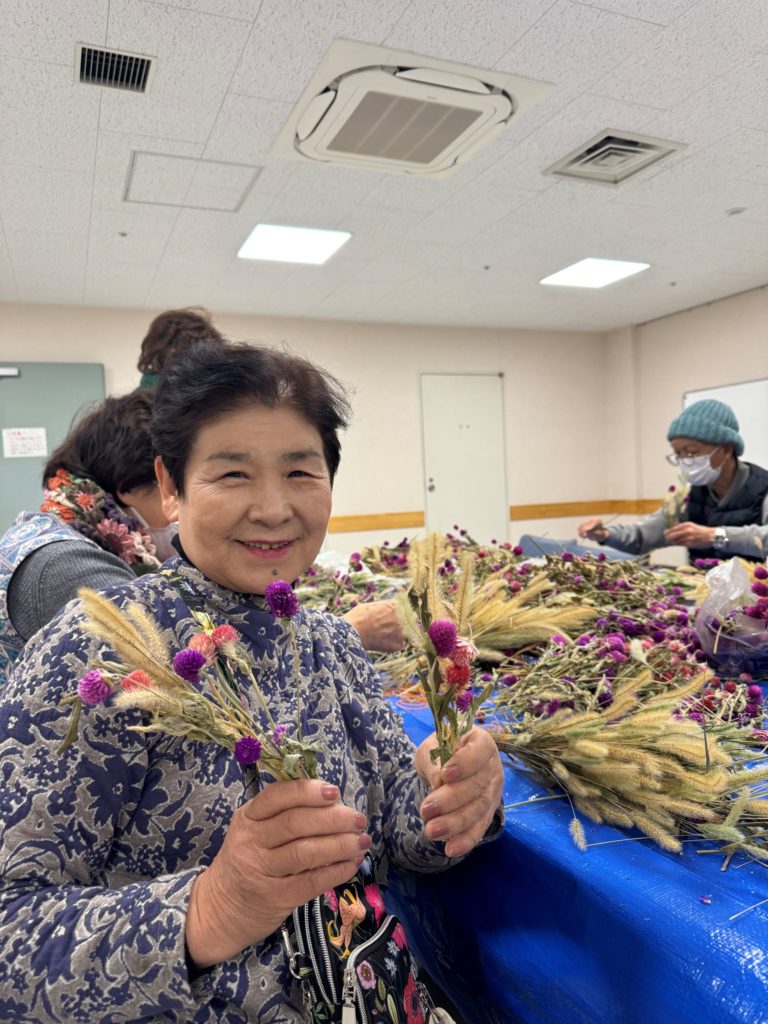 花壇で栽培した花のドライフラワー（千日紅etc）